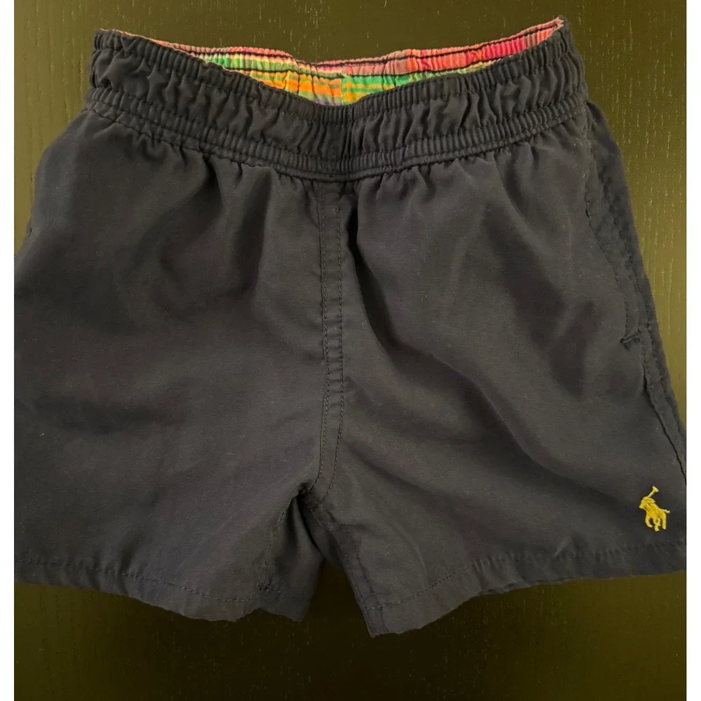 Ralph Lauren Baby Swim Trunks Shorts Toddler Boys 24m Navy‎ Mesh-Lined Swimwear